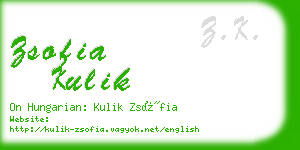 zsofia kulik business card